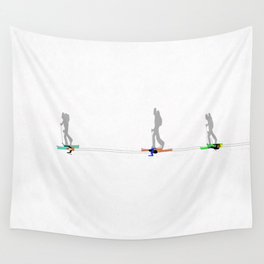 Cross Country Skiing | Aerial Illustration Wall Tapestry