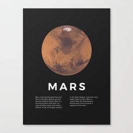 Mars - Modern Planet Print  Canvas Print
