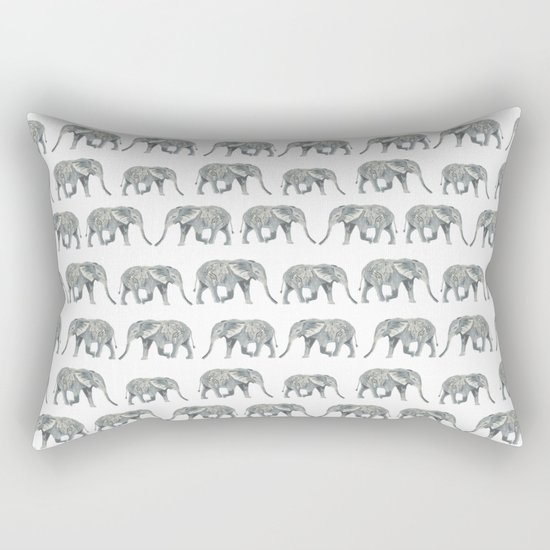 Elephant nature safari tropical painting watercolor nature pattern Rectangular Pillow