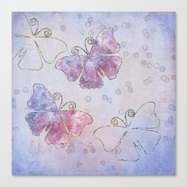 Butterfly Romance Pastel Watercolor Art Canvas Print