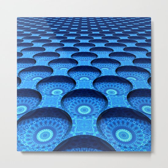 Blue Dimples with Kaleidoscopes Metal Print