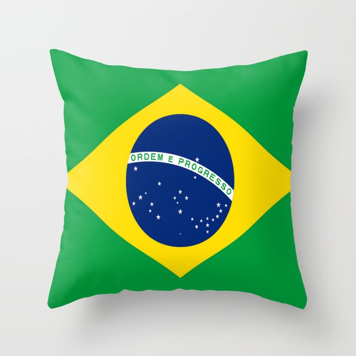 Flag Of Brazil Brazil Flag Flag Of Brazil Brazilian Rio Sao Paulo Rio De Janiero Carnival Throw Pillow By Oldking Society6
