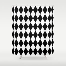 Black and White Rhombus Shower Curtain