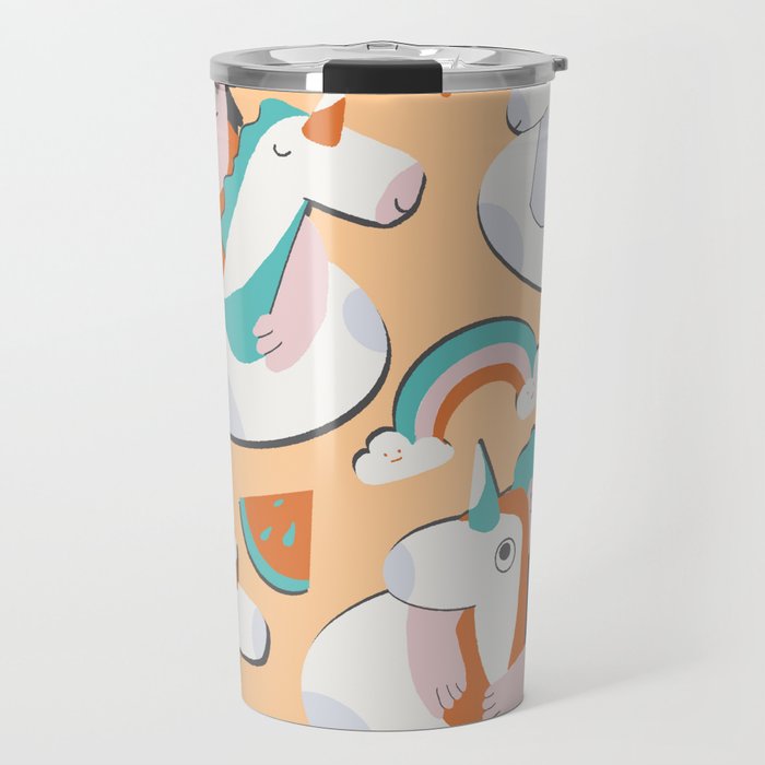 Amusing unicorn float Travel Mug