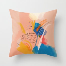 Find Joy. The Abstract Colorful Florals Throw Pillow