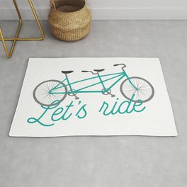 Let's Ride Tandem Bicycle - Teal Rug