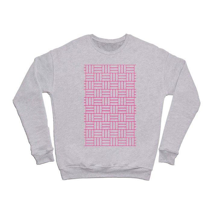 Basketweave (Dark Pink & White Pattern) Crewneck Sweatshirt