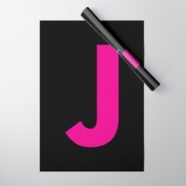 Letter J (Magenta & Black) Wrapping Paper