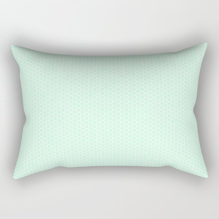Large Mint Green Honeycomb Bee Hive Geometric Hexagonal Design Rectangular Pillow