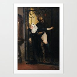 1880 portrait | The sin; at the banquet of chestnuts | 'Die Versündigung' | portrait painting by Heinrich Lossow Art Print