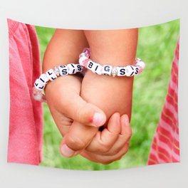 Big Sis & Lil Sis Holding Hands Wall Tapestry