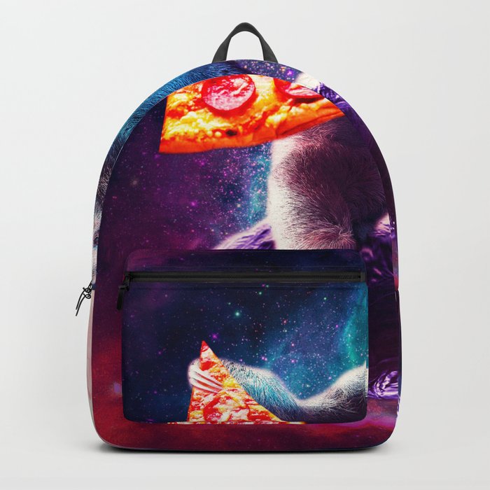 Funny Space Sloth With Pizza Riding On Turtle Backpack