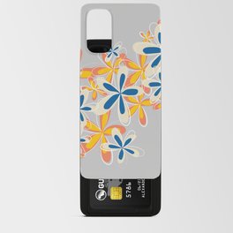 Arden - Minimalistic Floral Art Pattern in Orange and Blue Android Card Case