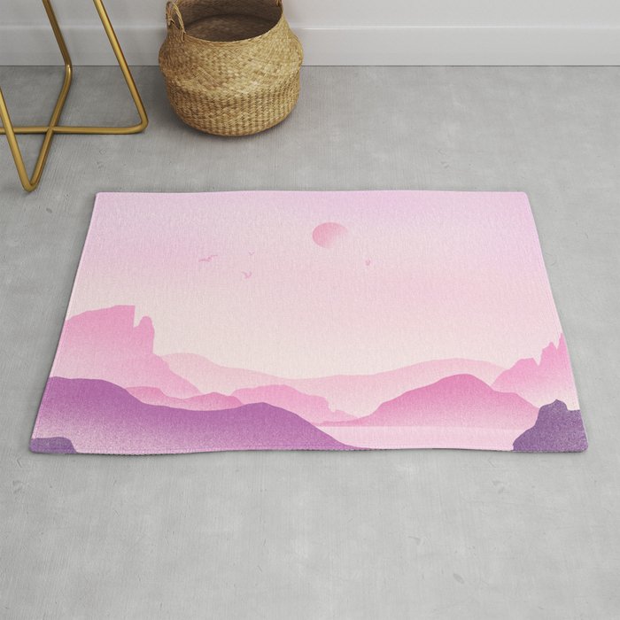 Purple Pink Landscape Sunset Rug