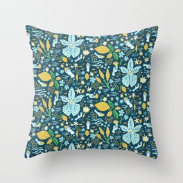 Santorini Flora Throw Pillow