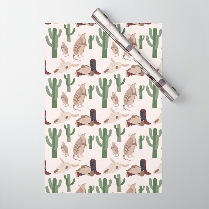 Western Armadillo Wrapping Paper by Hadley Page