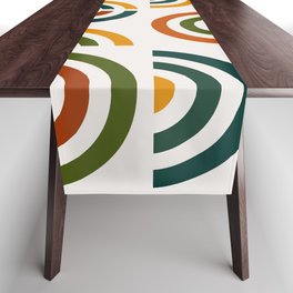 Mid century multicolor retro shapes 4 Table Runner