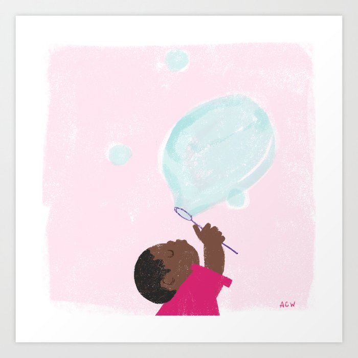 Blowing Bubbles Art Print