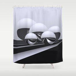 black-and-white -15- Shower Curtain