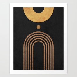Transitions - Black 01 - Minimal Geometric Abstract Art Print