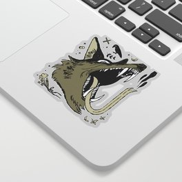 wolf and crow 3 Sticker