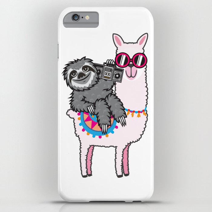 sloth music llama iphone case