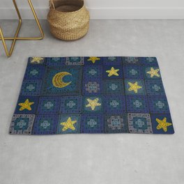 Starry Night Crochet Print Rug