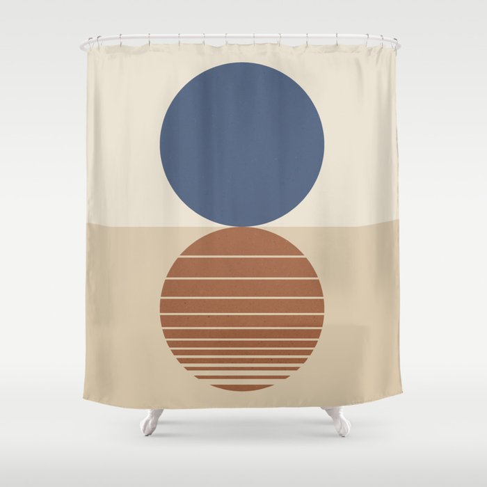 Abstraction_SUNRISE_SUNSET_BLUE_EARTH_HORIZON_POP_ART_0128A Shower Curtain