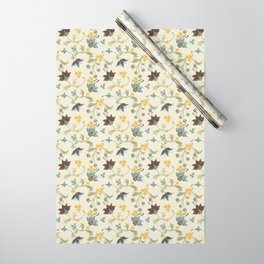 Folk Art Flowers (Cream) Wrapping Paper