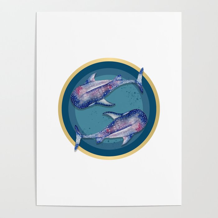 Solitary Whale Shark Poster