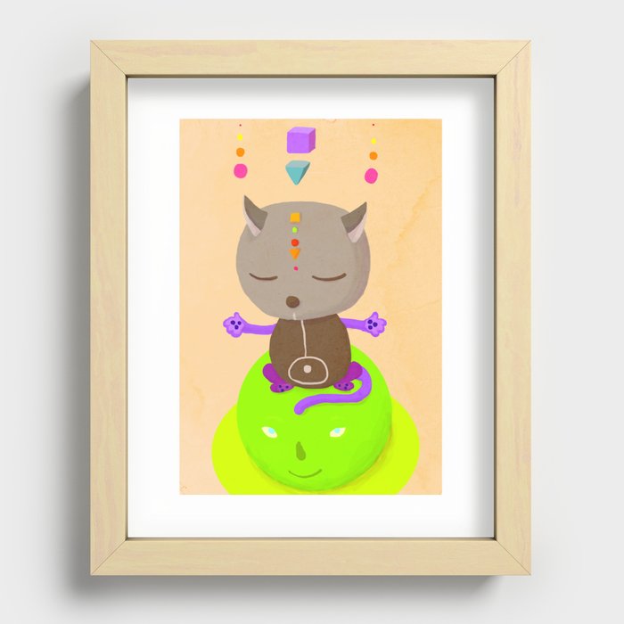 Yoga cat Recessed Framed Print