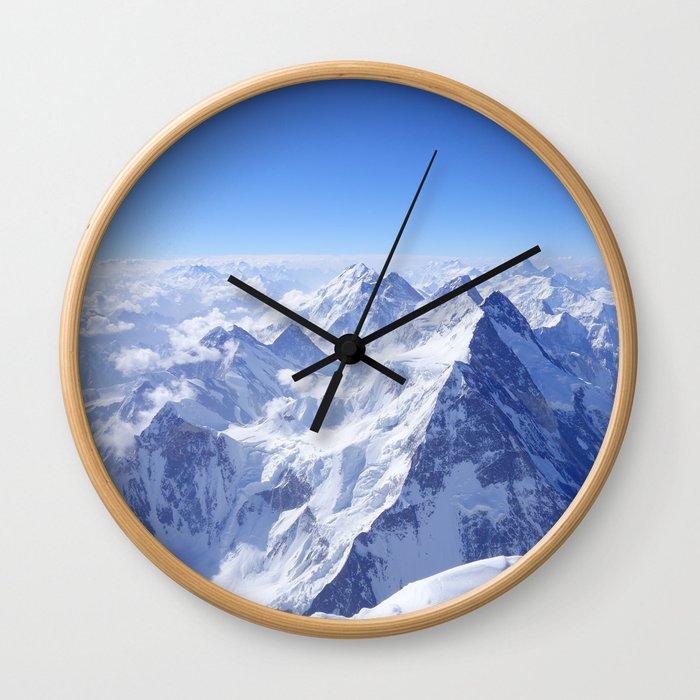 Mountains in Snow Wall Clock