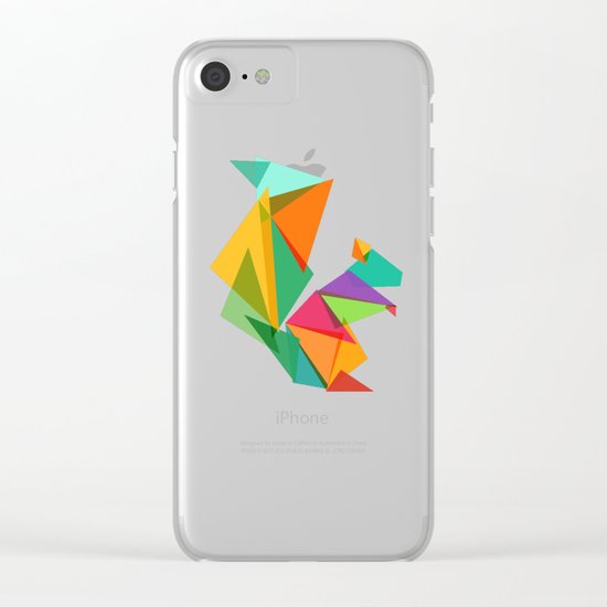 Fractal geometric Squirrel Clear iPhone Case