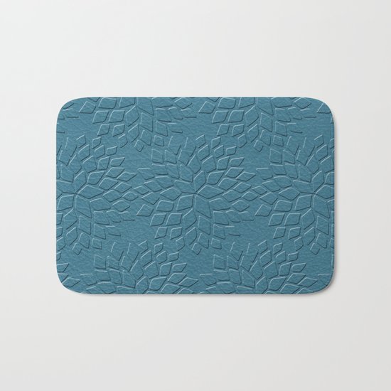 Leather Look Petal Pattern - Niagara Color Bath Mat