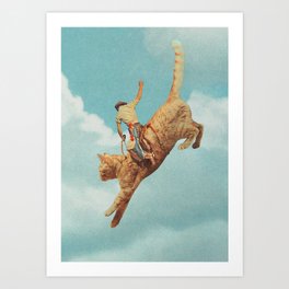 Meehaw - Rodeo Cat / Bronc Art Print