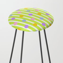 Pastel Dots and Stripes - mint green Counter Stool