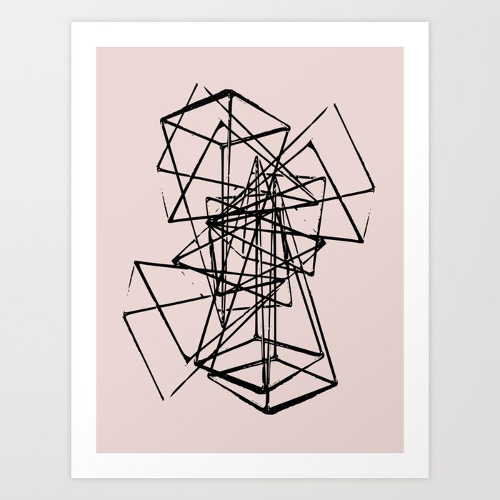 Abstract Space Construction In Pink Art Print By Deanng Society6