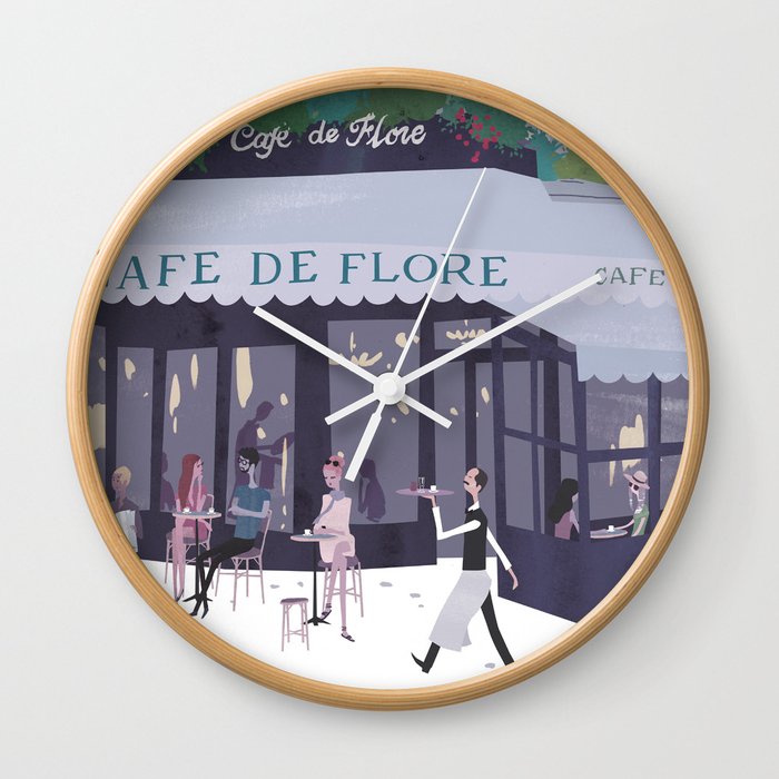 Cafe de flore Wall Clock