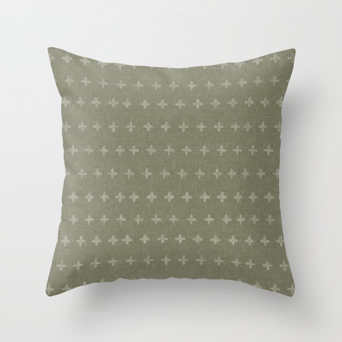 woven crosses - olive Throw Pillow