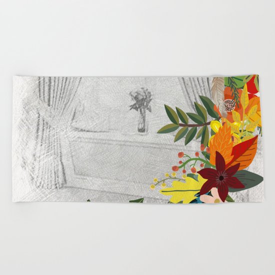 Flowers bouquet #14 Beach Towel