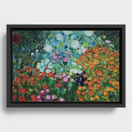 Flower Garden Riot of Colors by Gustav Klimt Framed Canvas