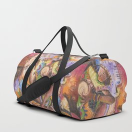 The Drummer surreal musician painting from Africa Duffle Bag