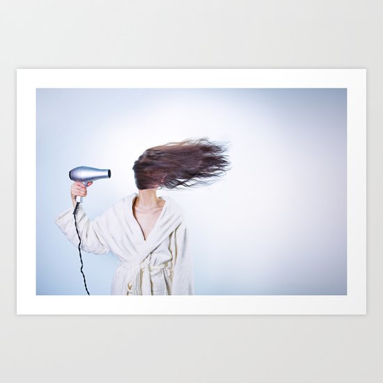 hair comic wind 4 Art Print