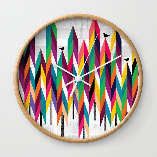 Pine trees Wall Clock