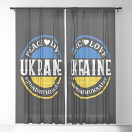 Peace Love Ukraine Sheer Curtain
