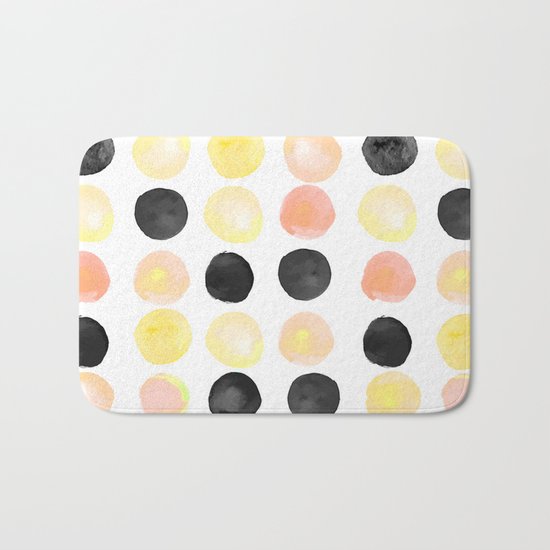 Peach + Coal Dots Bath Mat
