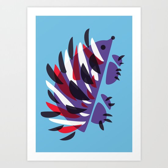 Colorful Abstract Hedgehog Art Print