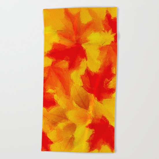Autumn leaf abstract Beach Towel