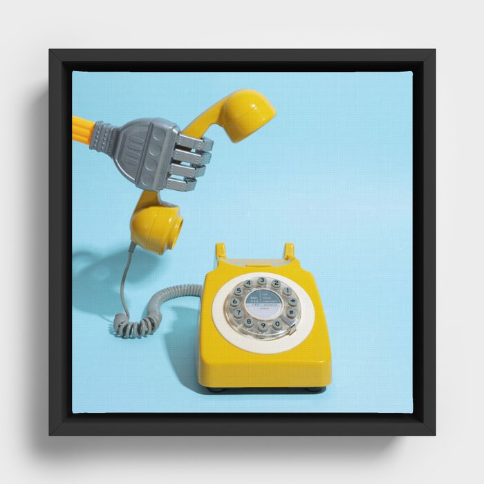Answering machine Framed Canvas
