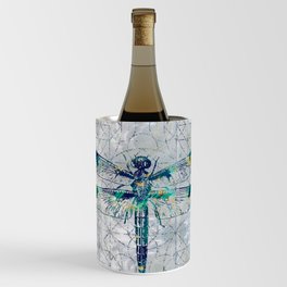 Gemstone Dragonfly on sacred geometry pattern Wine Chiller